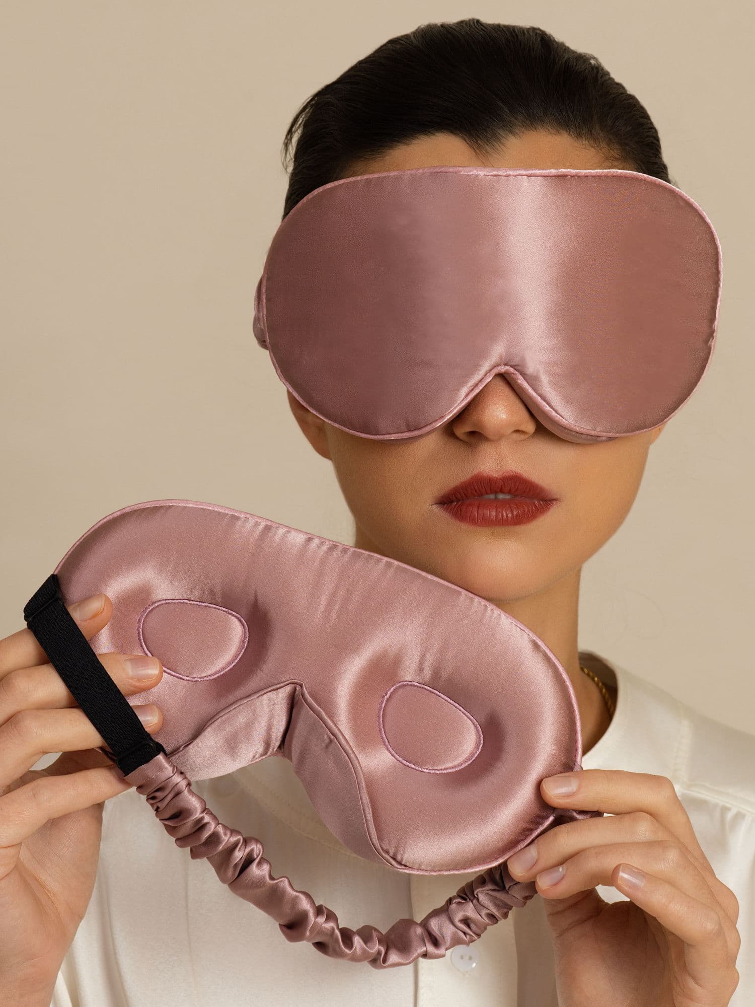 [Mauve Pâle] SilkSilky-FR 22Momme Soie Eye Mask 002