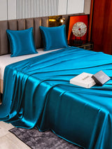 [Bleu Royal] SilkSilky-FR Parure de Lit Soie 004