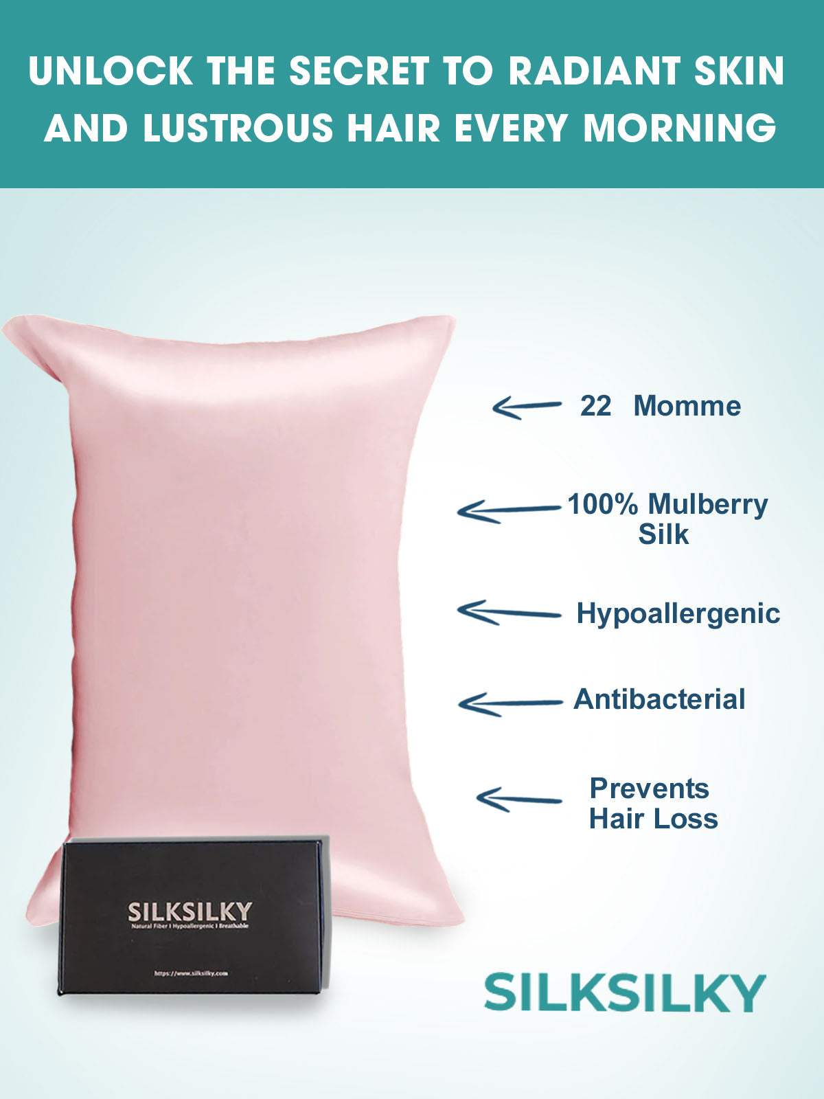 [Rose] SilkSilky-FR 22Momme Pure Soie Pillowcase 003