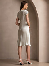 [Vert Clair] SilkSilky-FR Cap Sleeve V Neck Chemises de nuit 002