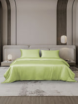 [Vert Menthe] SilkSilky-FR 19Momme Parure de Lit Soie 002