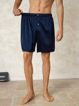 [Bleu Foncé] SilkSilky-FR Mens Sleep Bottoms 005