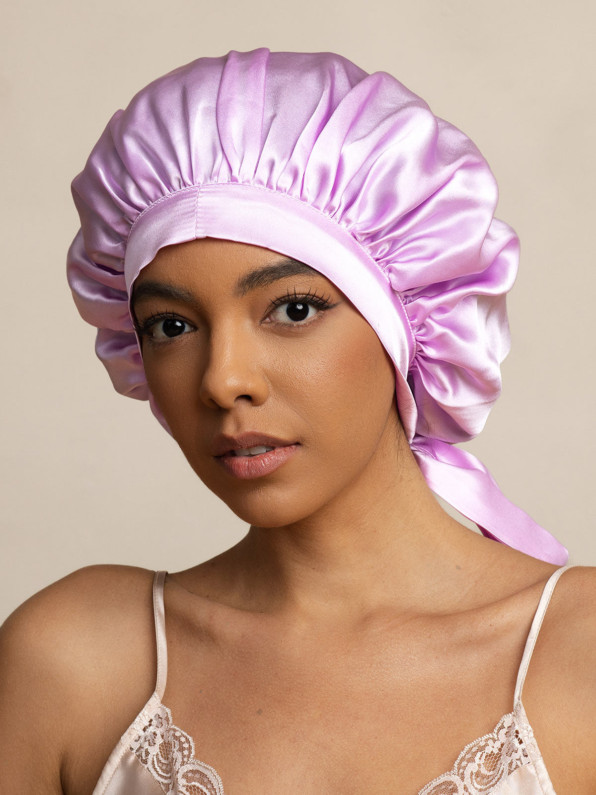 [Lavande] SilkSilky-FR Pure Soie Sleep Cap 003