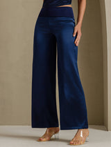[Bleu Foncé] SilkSilky-FR Femme Pantalons 001