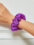 SilkSilky-FR 19Momme Pure Soie Scrunchie Violet 001