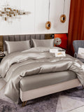 SilkSilky FR 19Momme Pure Soie Bedding Set Gris 006