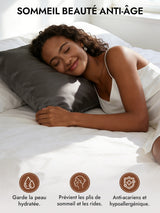 [Gris Foncé] SilkSilky-FR 30Momme Taies d'Oreiller 003