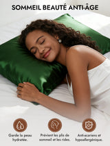 [Vert Foncé] SilkSilky-FR 30Momme Taies d'Oreiller 003