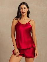 [Rouge Vineux] SilkSilky-FR Sleeveless V Neck Ensemble Camisole 001