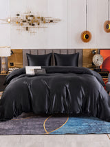 [Noir] SilkSilky-FR Parure de Lit Soie 002