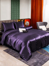 [Violet Foncé] SilkSilky-FR Parure de Lit Soie 003