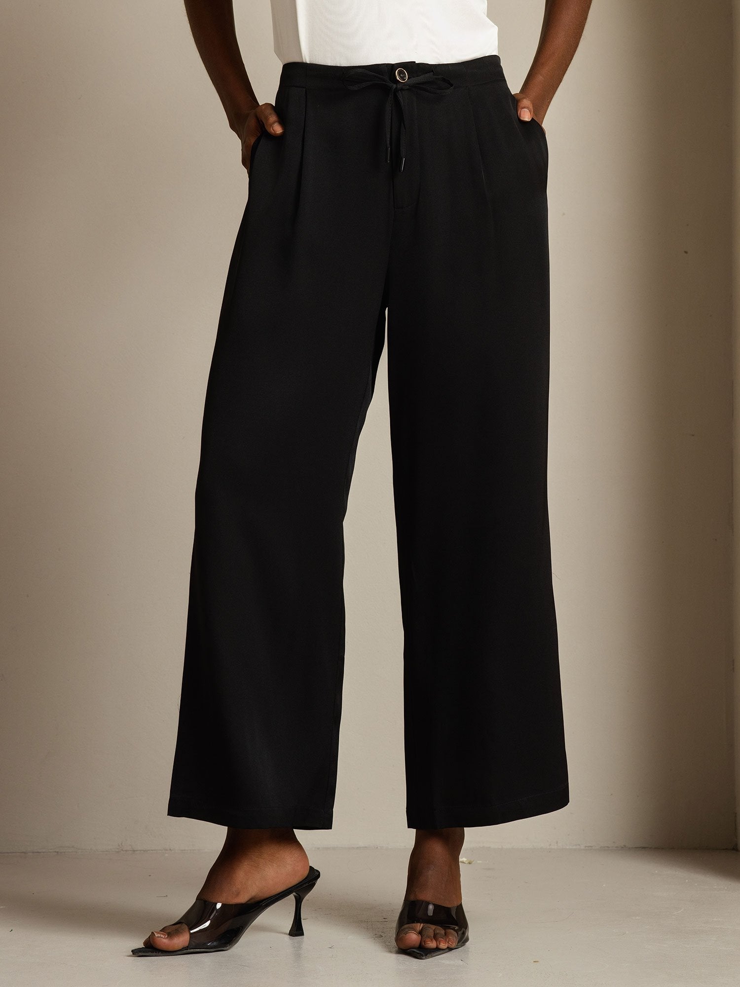 [Noir] SilkSilky-FR 19Momme Soie Womens Pants 001