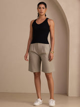 [Noir] SilkSilky-FR Sleeveless Deep V Neck Top À Fines Brides 006
