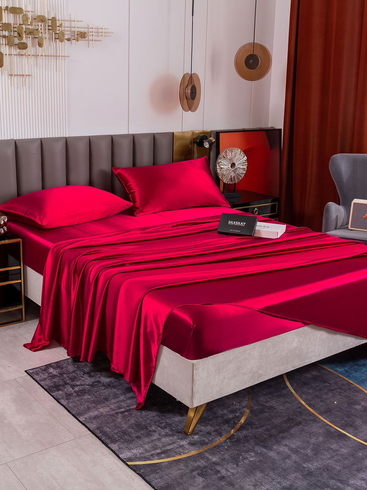 [Rouge Vineux] SilkSilky-FR 19Momme Pure Silk Bedding Set 006