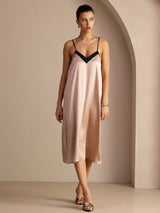 [Toscane] SilkSilky-FR Spaghetti Strap V Neck Robes 005