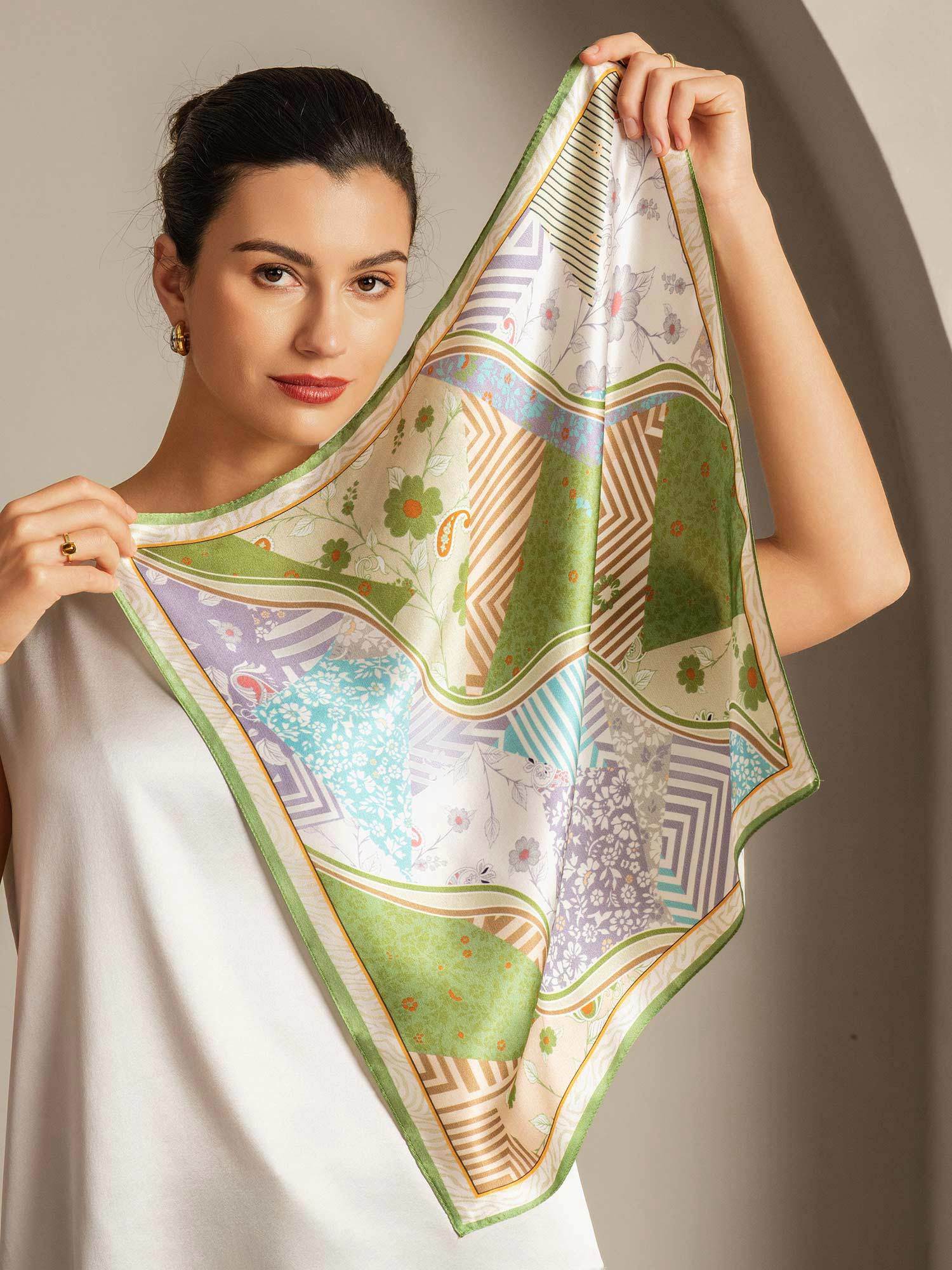 [P100] SilkSilky-FR Soie Scarf 005,