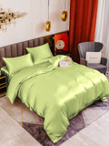 SilkSilky FR 19Momme Pure Soie Bedding Set VertMenthe 001