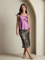 [Violet Foncé] SilkSilky-FR Sleeveless Top À Fines Brides 008