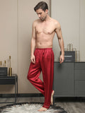 SilkSilky FR Pure Soie Mens Sleep Bottoms Rouge 005