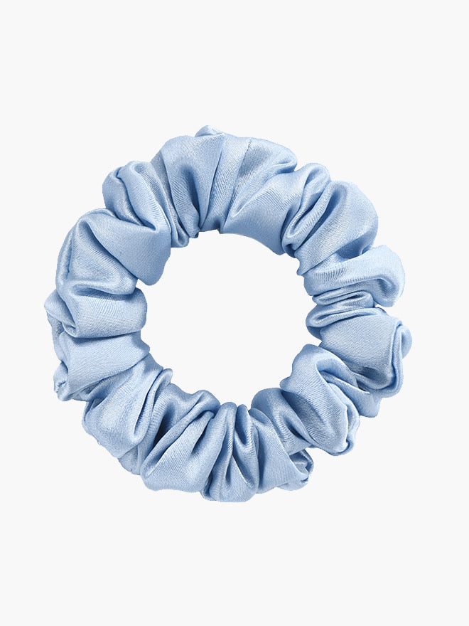 [Bleu Clair] SilkSilky-FR 19Momme Pure Soie Scrunchie 004