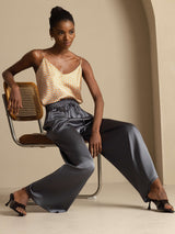 [GrisFoncé] SilkSilky-FR 19Momme Womens Pants 007