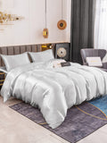 SilkSilky FR 19Momme Pure Soie Bedding Set Argent 002