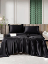 [Noir] SilkSilky-FR 25Momme Parure de Lit Soie 004