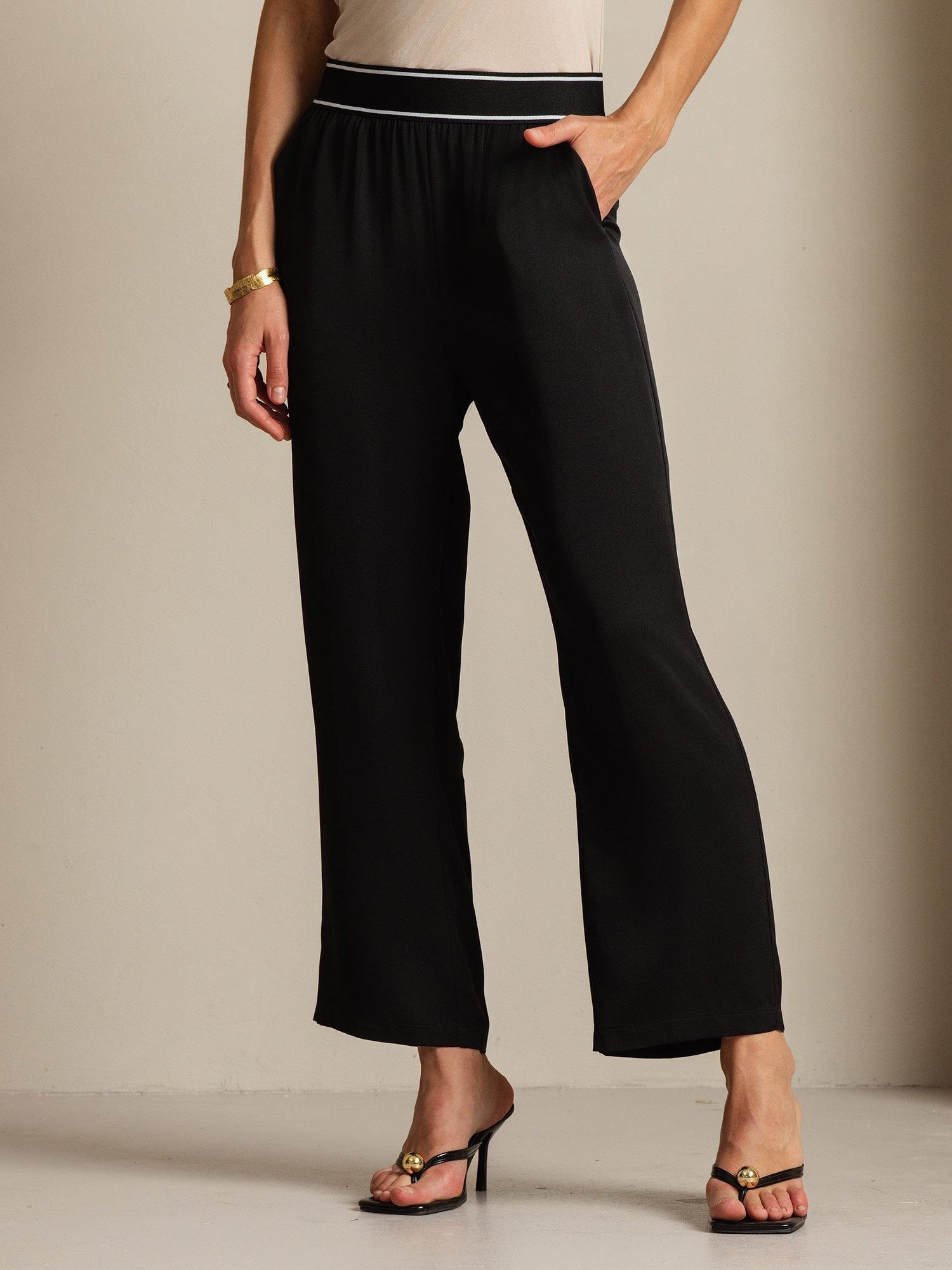 [Noir] SilkSilky-FR 22Momme Soie Womens Pants 008