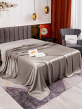 SilkSilky FR 19Momme Pure Soie Sheet Gris 001