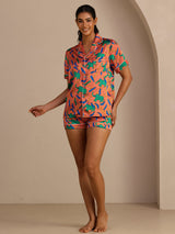 [Éléphant Argile] SilkSilky-FR Short Sleeve Lapel Collar Femme Pyjamas 006