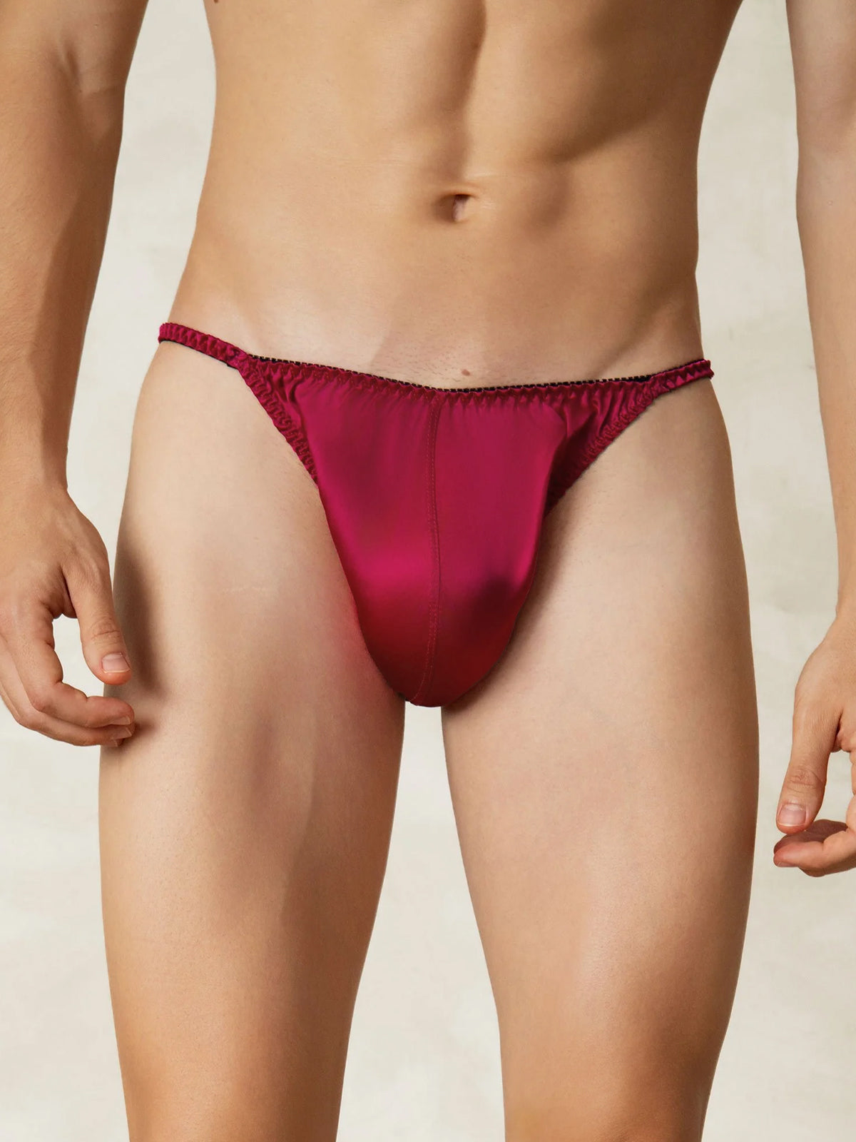 [Rouge Vineux] SilkSilky-FR Soie Mens Underwear 001