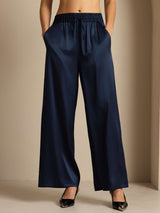 [BleuFoncé] SilkSilky-FR 19Momme Womens Pants 001