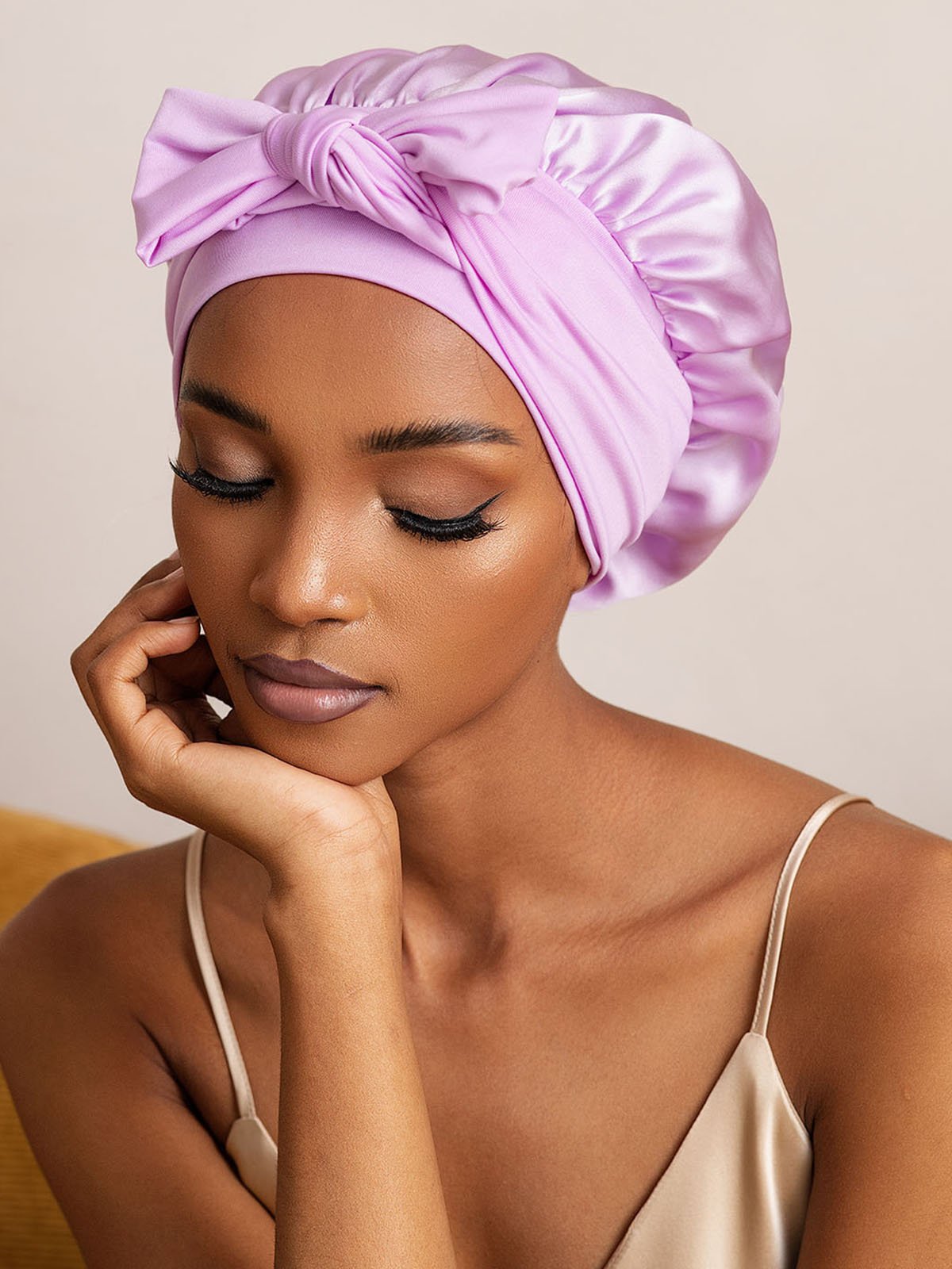 SilkSilky-FR Soie Sleep Cap Lavande 002