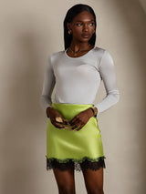 [Gris Clair] SilkSilky-FR Manches longues Col Rond Femme T-Shirt 004