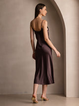 [Café] SilkSilky-FR Sleeveless V Neck Robes 002