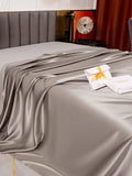 SilkSilky FR 19Momme Pure Soie Sheet Gris 003