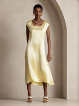 [Jaune Clair] SilkSilky-FR Cap Sleeve Robes 001
