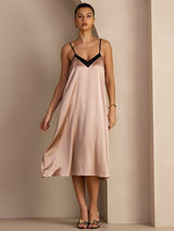 [Toscane] SilkSilky-FR Spaghetti Strap V Neck Robes 006