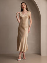 [Champagne] SilkSilky-FR Cap Sleeve Robes 003
