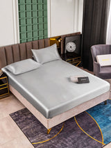 [Argent] SilkSilky-FR 25Momme Parure de Lit Soie 001