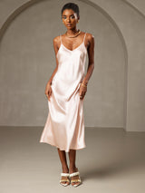 [Rose] SilkSilky-FR Sleeveless V Neck Robes 001