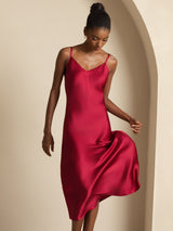 [Rouge Vineux] SilkSilky-FR Sleeveless V Neck Robes 007