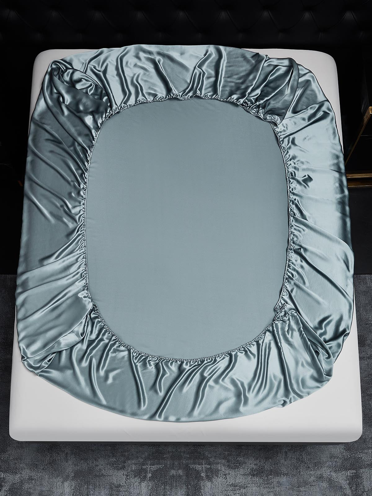 [Bleu Grisâtre] SilkSilky-FR 22Momme Pure Soie Sheet 003
