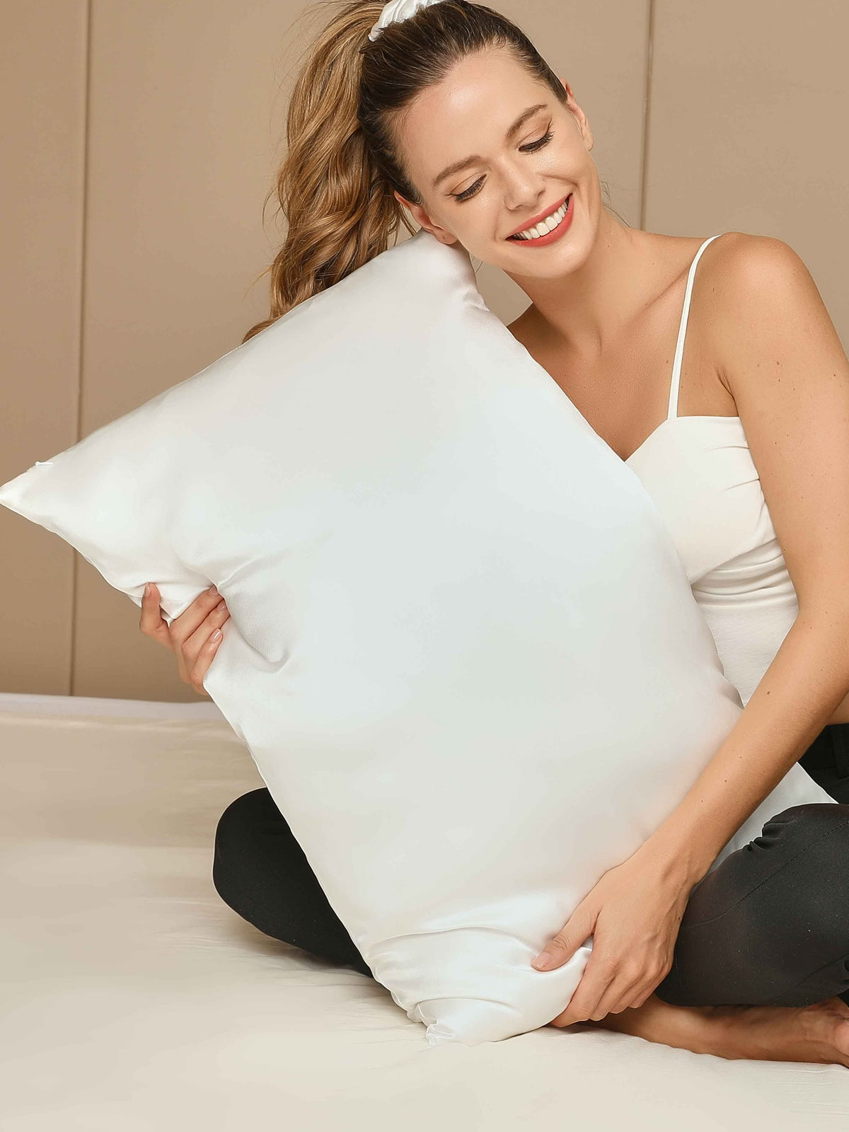 [Blanc] SilkSilky-FR 22Momme Pure Soie Pillowcase 005