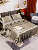 [Kaki] SilkSilky-FR 19Momme Parure de Lit Soie 001