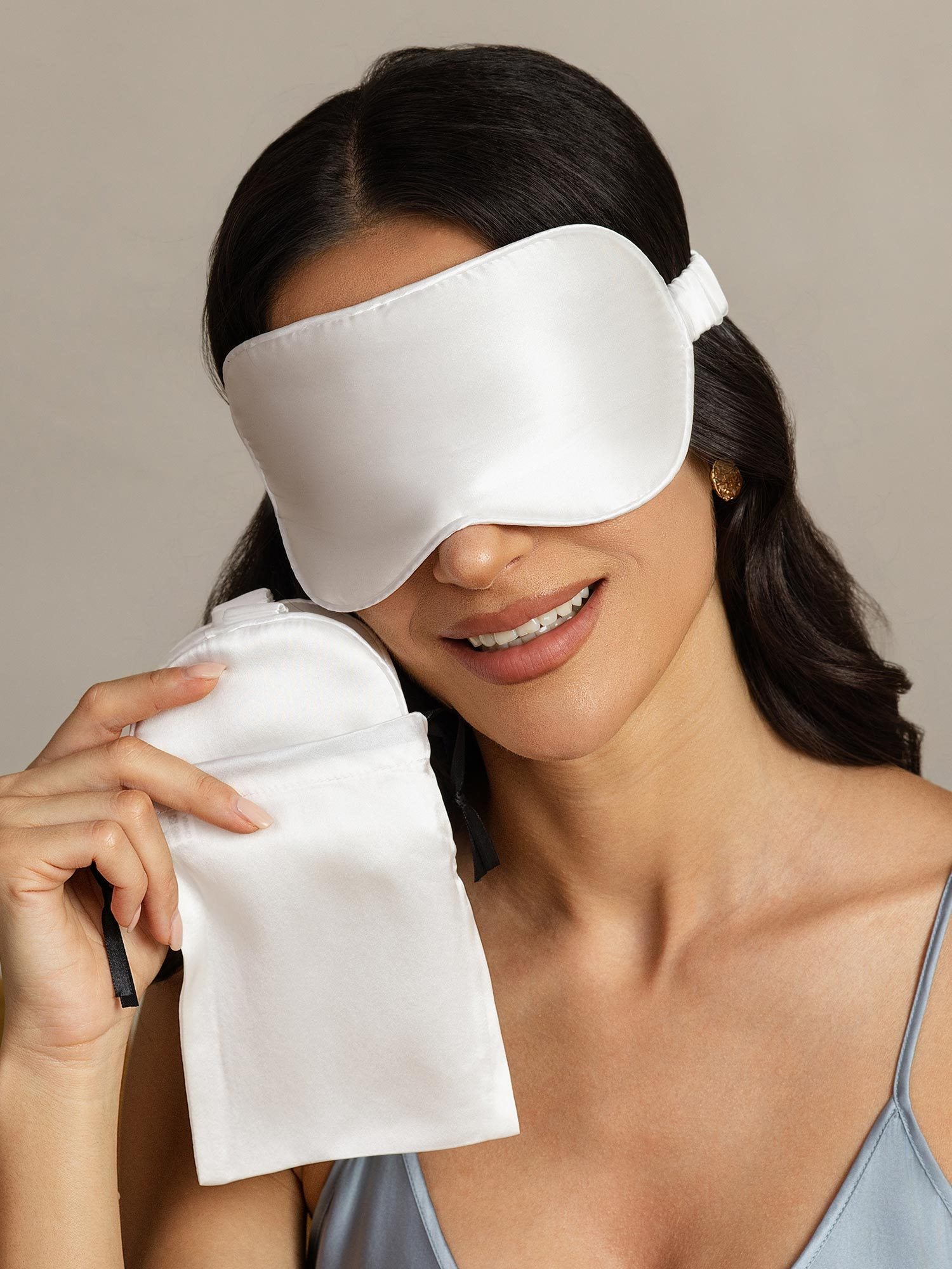 [Blanc] SilkSilky-FR Soie Eye Mask 004