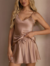 [Toscane] SilkSilky-FR Sleeveless V Neck Ensemble Camisole 004