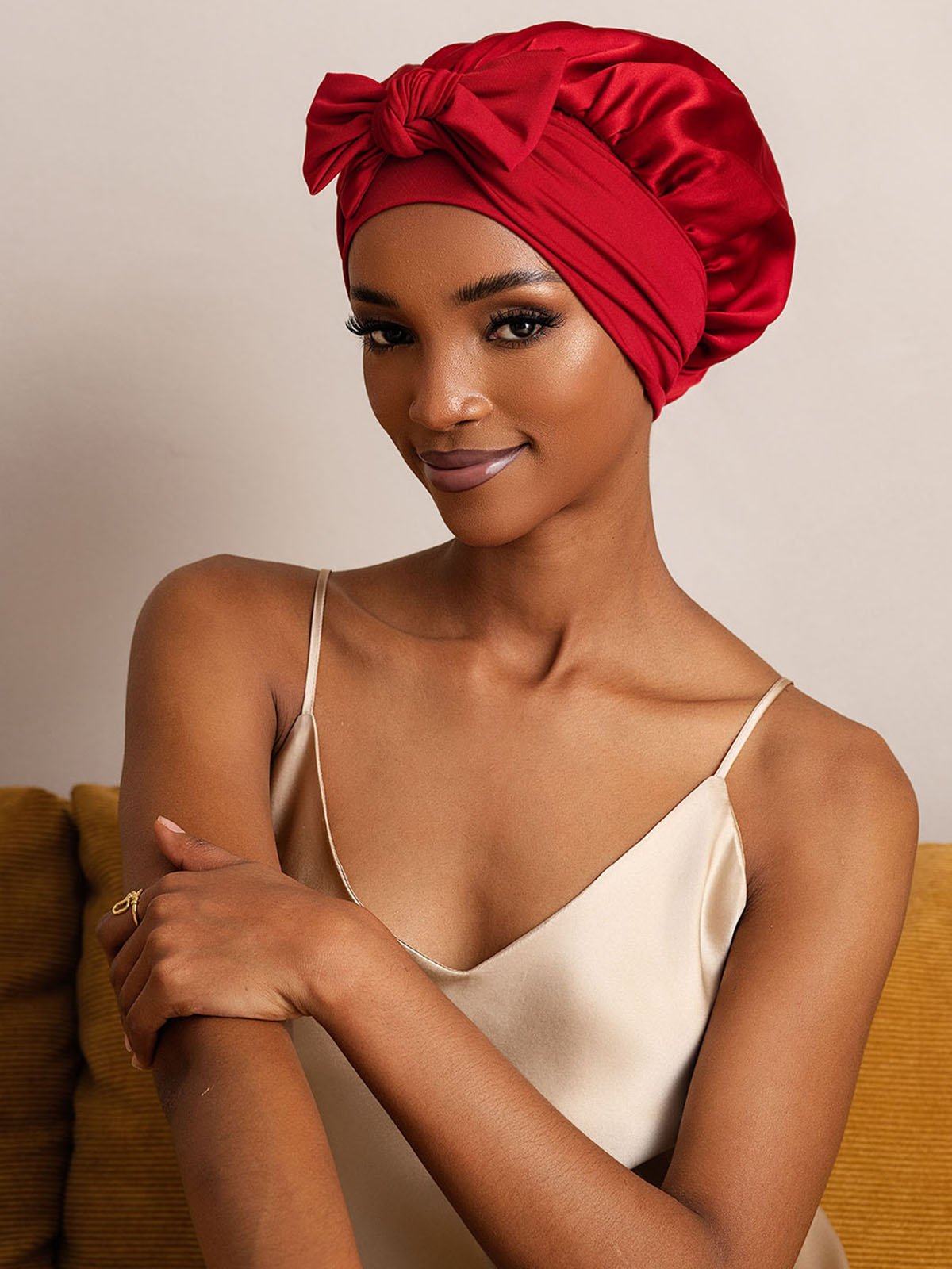 SilkSilky-FR Soie Sleep Cap RougeVineux 001