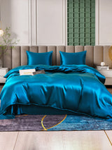 [Bleu Royal] SilkSilky-FR Parure de Lit Soie 001