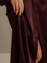 [Brun] SilkSilky-FR Long Sleeve Femme Peignoir 004